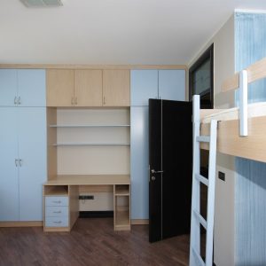 Plakar i radni sto, bojeni i furnirani medijapan