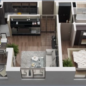 Stambeno-poslovni objekat, render stana, Dorćol, Beograd Stambeno-poslovni objekat, render stana, Dorćol, Beograd